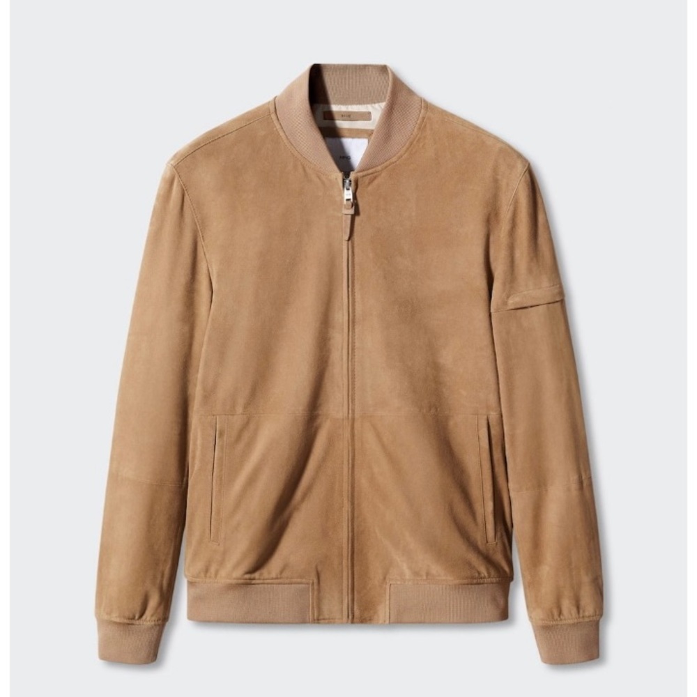 MNG Leather bomber jacket
